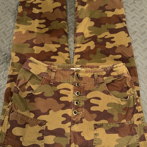 Sundance Double Knee Button Fly Pants Camo High Rise Ripstop Workwear size 2 - Picture 5 of 8
